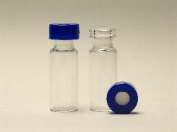 Vial Kit, 1.5mL Clear Glass w/Snap Caps, Non-slit Silicone/PTFE Septa, 100/pk