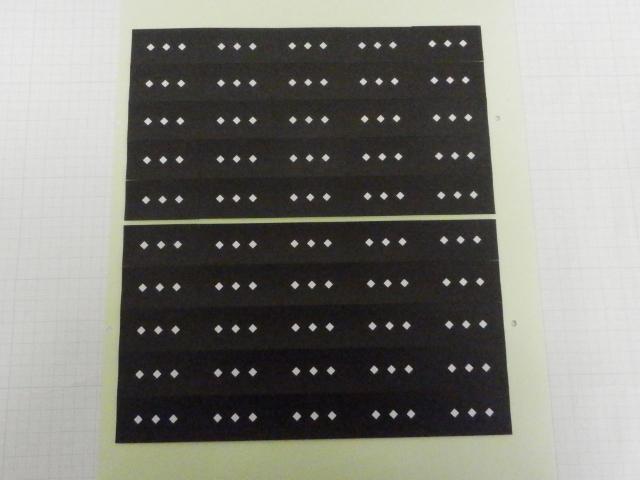 Gauge markers, 3 white diamonds on black background 50 pieces, TRVIEWX